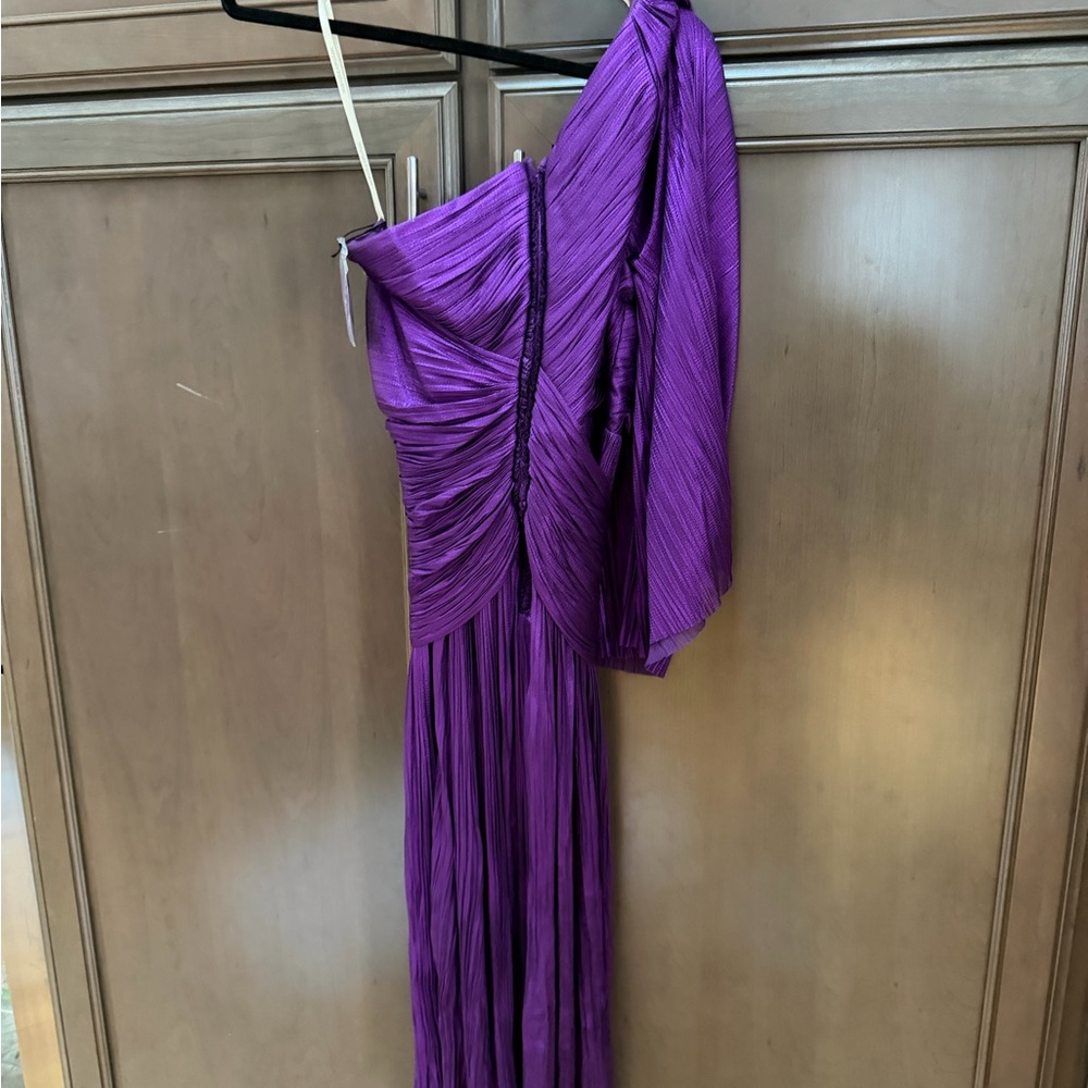 Maria Lucia Hohan Purple Midi One Shoulder US6 - Picture 3 of 7
